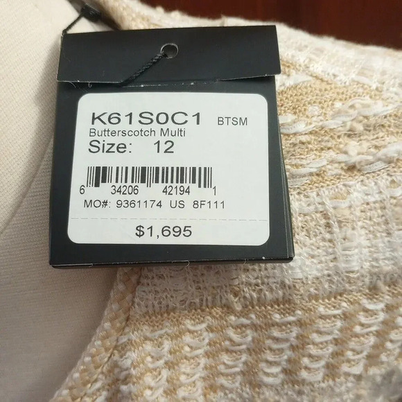 St. John Wool Blend Tweed Blazer New Sz 12 K61S0C1 Butterscotch Speckled $1695 - Picture 6 of 16